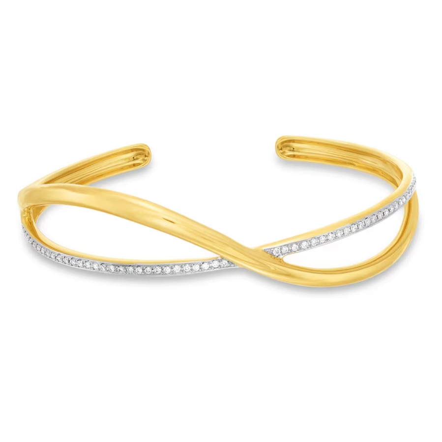 Custom cubic zirconia Bangle Bracelet in 18K Gold In China