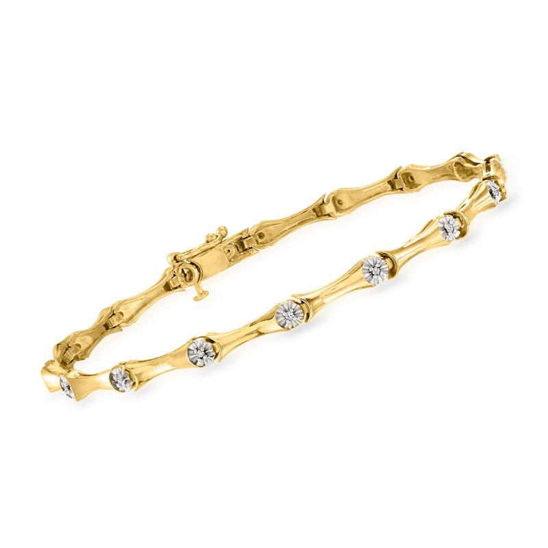 The OEM jewelry manufacturer of Cubic Zirconia Station Bracelet in 18kt Gold Over Sterling