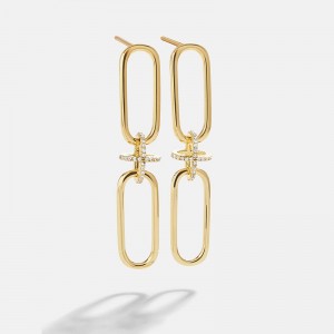 Custom logo engraving and OEM/ODM 18K Gold Vanessa Earrings Support