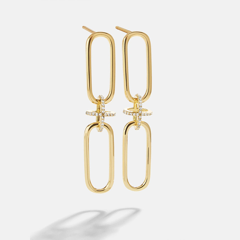 Custom logo engraving and OEM/ODM 18K Gold Vanessa Earrings Support