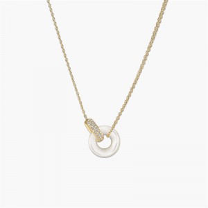 Custom Silver Jewelry Factory of 14k Gold Handcrafted Linked Pavé Pearl Necklace