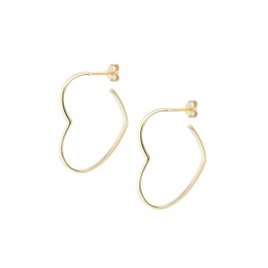 The 23 years OEM jewelry service for gold-colored heart hoop earrings in silver or brass