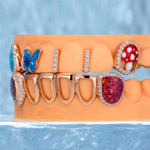 Women Grillz -Open Face With Butterfly Gap Bar