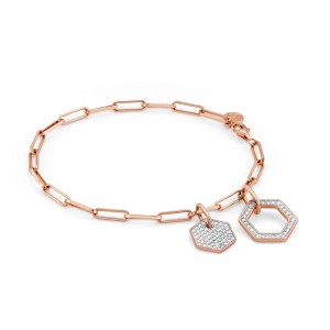 Custom made bracelet in 925 sterling silver with rose gold vermeil