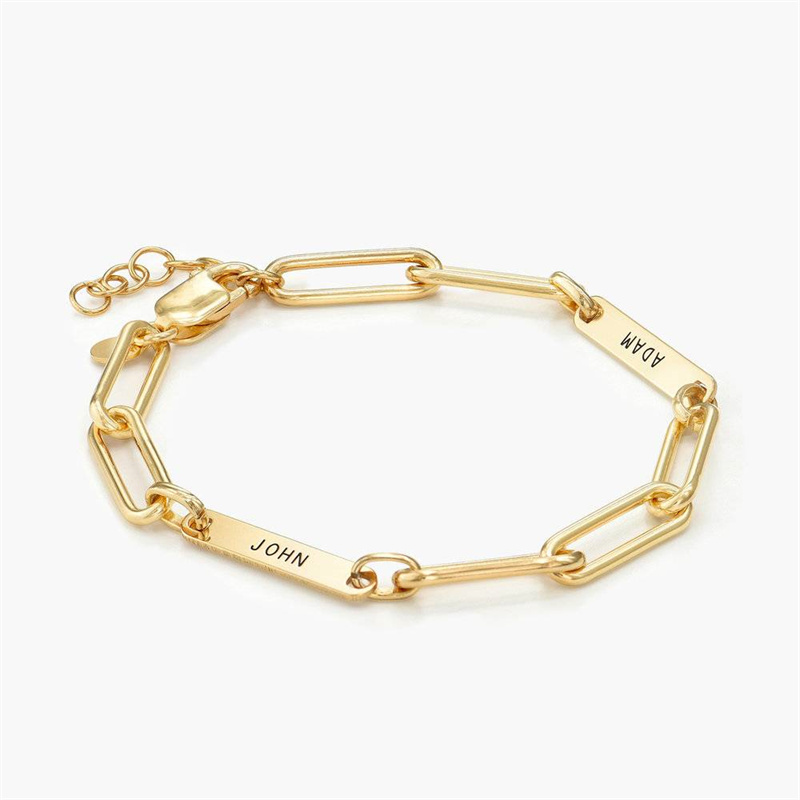 Custom wholesale jewelry suppliers of Ivy Name Paperclip Chain Bracelet – Gold Plated