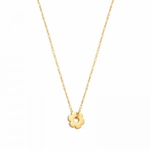 Custom Jewelry 14K Gold Plated Flower Choker Necklace for Women