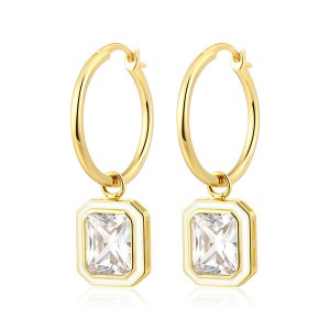 OEM ODM Manufacturer of Women’s 14K Gold Plated Crystal Hoop Earrings Jewellery