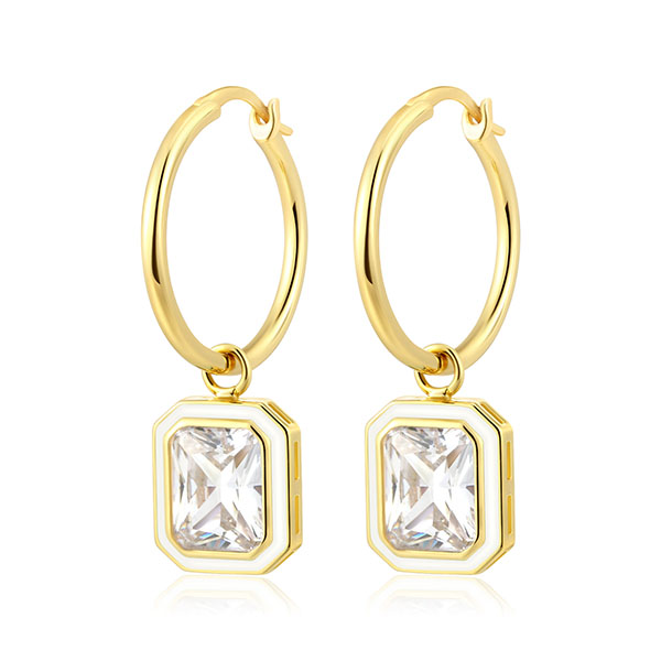 OEM ODM Manufacturer of Women’s 14K Gold Plated Crystal Hoop Earrings Jewellery