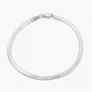 Custom 3mm Herringbone Bracelet in Sterling Silver manufacturer