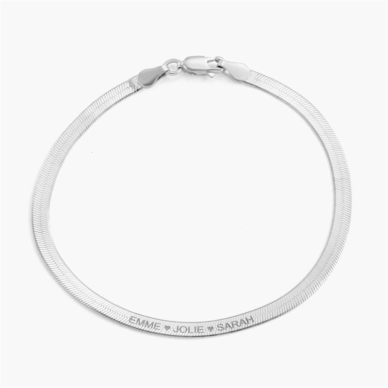 Custom 3mm Herringbone Bracelet in Sterling Silver manufacturer