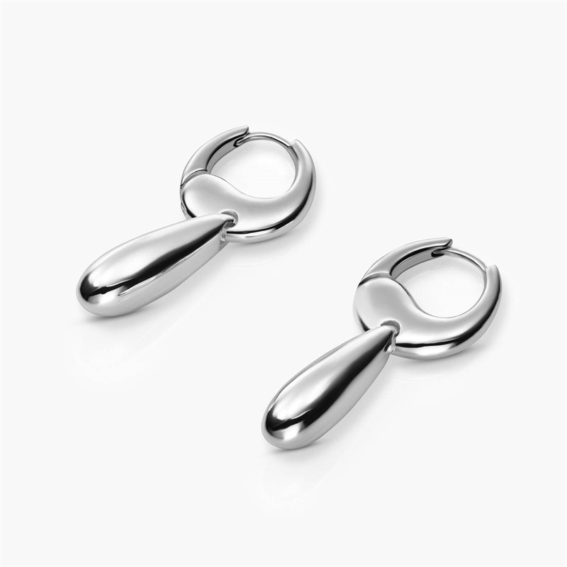 INGYING :Customized Tear Drop Hoops Silver Earrings Manufacturer