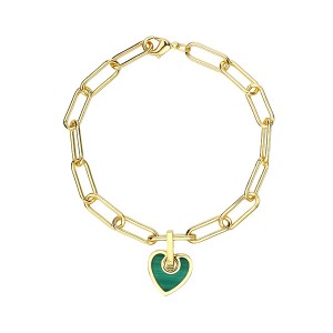 Customized Jewelry Factory of Love Malachite Pendant Bracelet Vermeil 18K Gold