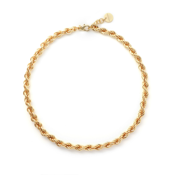 Outsource jewelry manufacturing | OEM twisted mesh chain bracelet in yellow gold