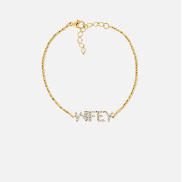 Customize Jewelry Manufacturer of Bracelet Bubble Name with CZ in Silver