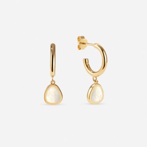 Moonstone Huggie Hoop Earrings OEM ODM jewelry manufacturer