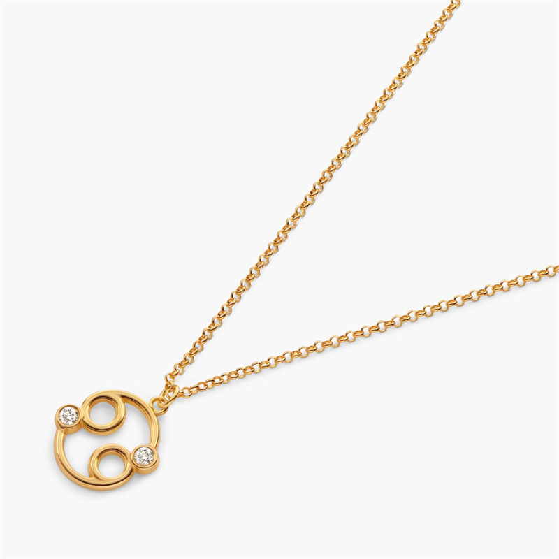 14K Cancer Zodiac Charm Necklace Custom Jewelry Manufacturer