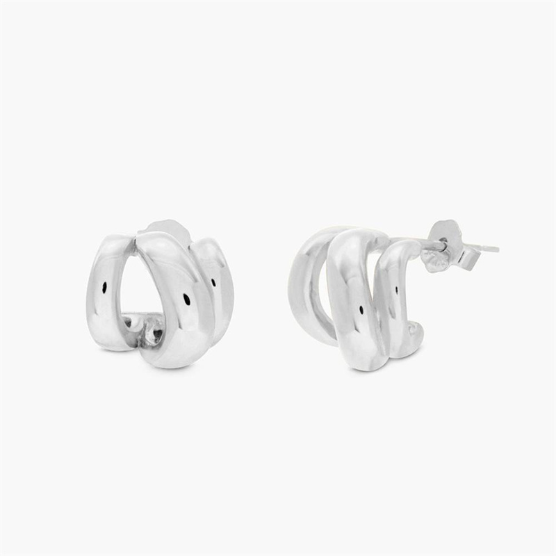 Custom Manufacturer of Mini Florence Silver Double Huggie Hoops