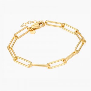 Custom silver bracelet manufacturer |OEM ODM Big Paperclip Bracelet vermeil Gold Plated