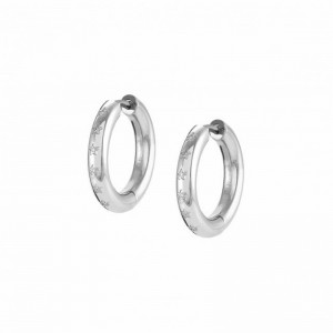 10k Gold Wholesale Jewelry Manufacturer Custom Made Infinito Earrings In Steel And Cubic Zirconia