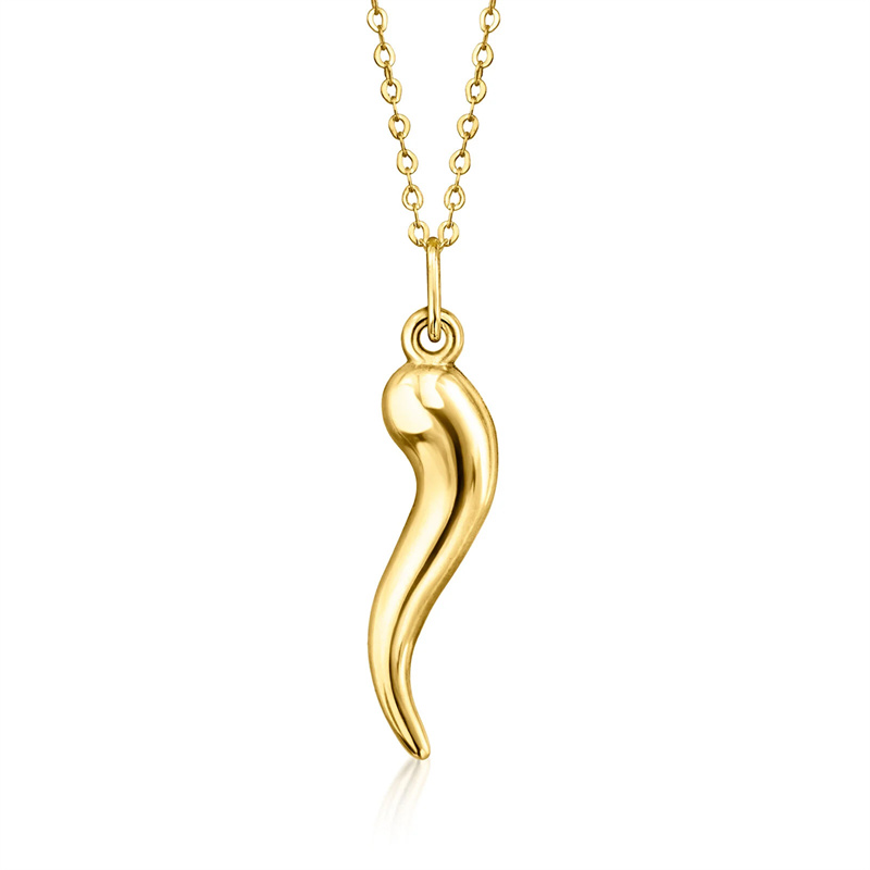 Custom Design of 10kt Yellow Gold-Filled Horn Pendant Necklace in 925 Sterling Silver by JINGYING Jewelry: A Case Study