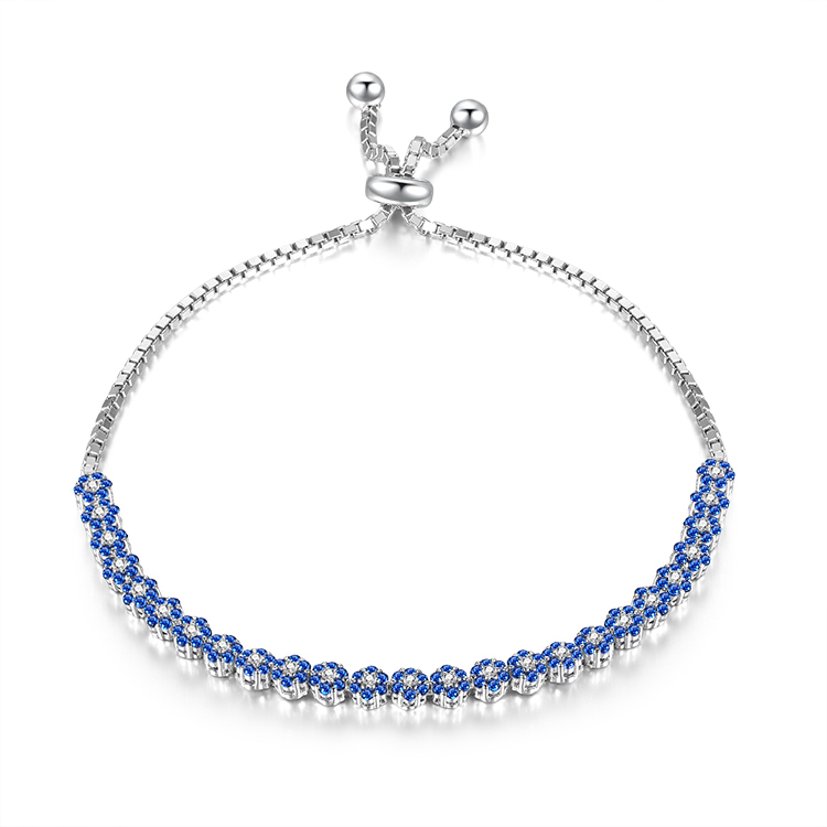 Pasgemaakte groothandel Sapphire Jewelry |Verstelbare armband |Juweliersware vir vroue