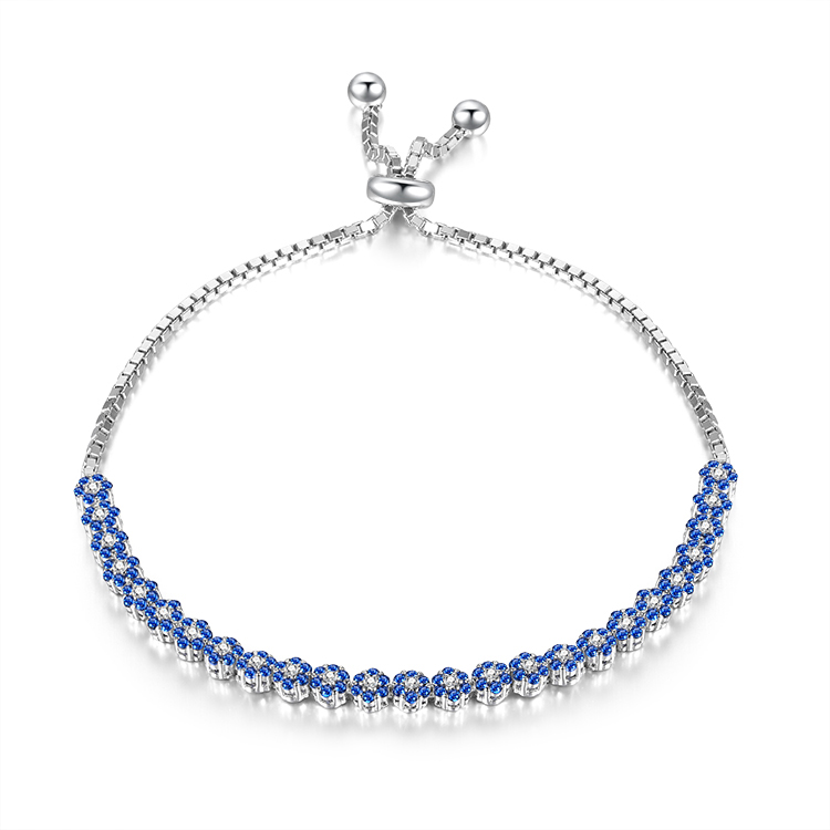 Zakázkový velkoobchod Sapphire Jewelry |Nastavitelný náramek |Šperky Pro ženy