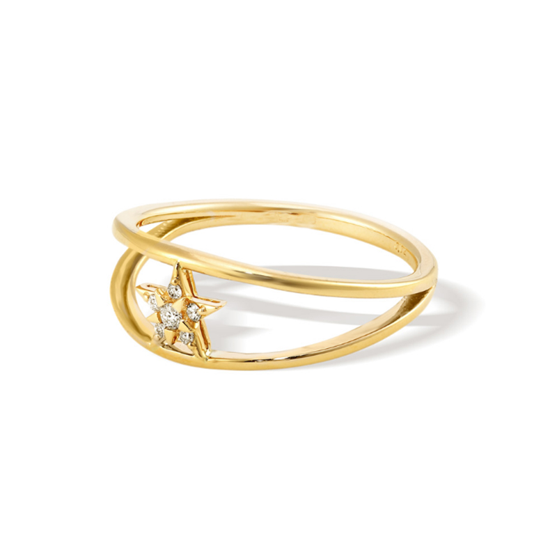 Velkoobchod 18K zlato Silver Gold Star Design Diamond Bangle jemné šperky