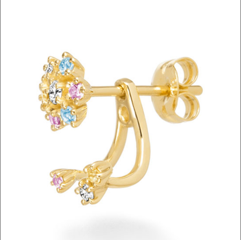 Produttori di gioielli OEM di orecchini con zaffiro personalizzati in oro 18 carati all'ingrosso
