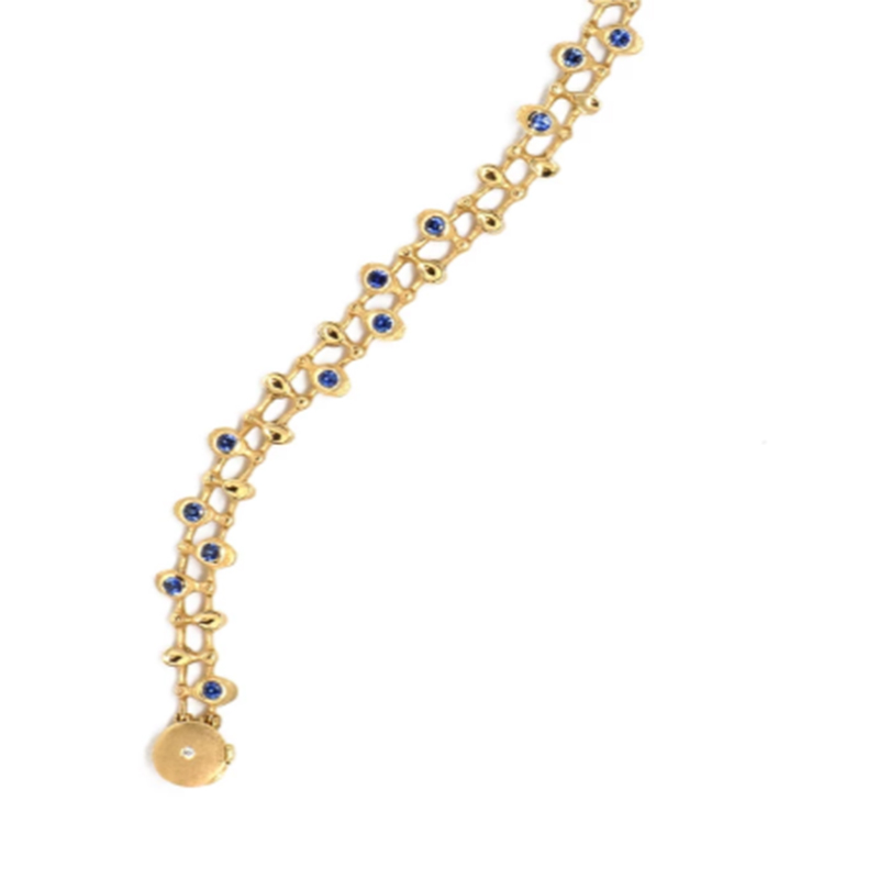 Fabricant de bijoux de bracelet en saphir bleu OEM personnalisé en or 18 carats en gros Chine