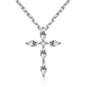 Collier femme personnalisé en gros personnalisé |Bijoux Croix en argent 925 en gros |Fournisseur de bijoux de mode CZ