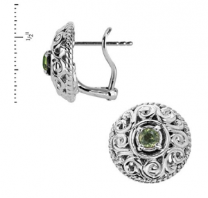 Custom wholesale Genuine .925 Sterling Silver Birthstone Button Earrings