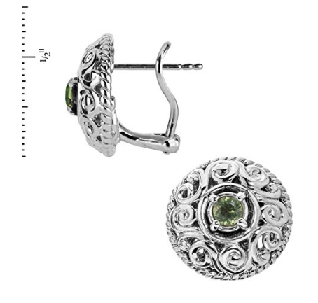 Custom wholesale Genuine .925 Sterling Silver Birthstone Button Earrings