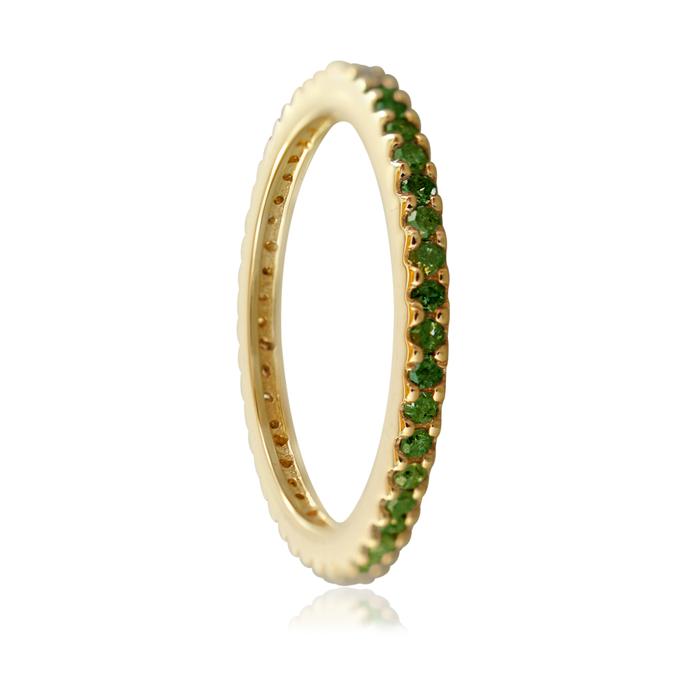 Pasgemaakte groothandel Chrome Diopside Band Ring |18k vergulde ring vervaardiging |Vervaardiging van goue juweliersware