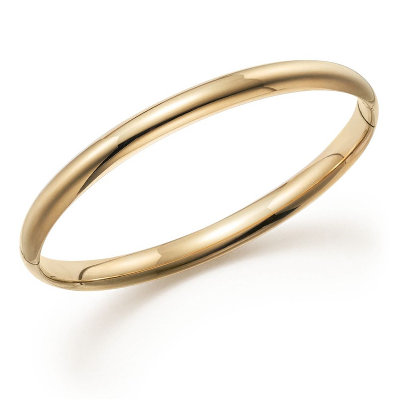 14K Yellow Gold Vermeil Hinged Bangle Jewelry supplier, custom bracelet for women