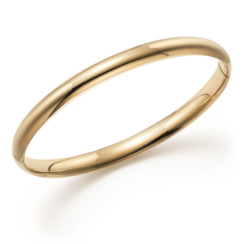 14K gul guld Vermeil Hinged Bangle smykkeleverandør, brugerdefineret armbånd til kvinder