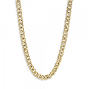 Collar de cadena de eslabones grandes Vermeil de oro amarillo de 14 quilates Fabricante de joyas personalizado