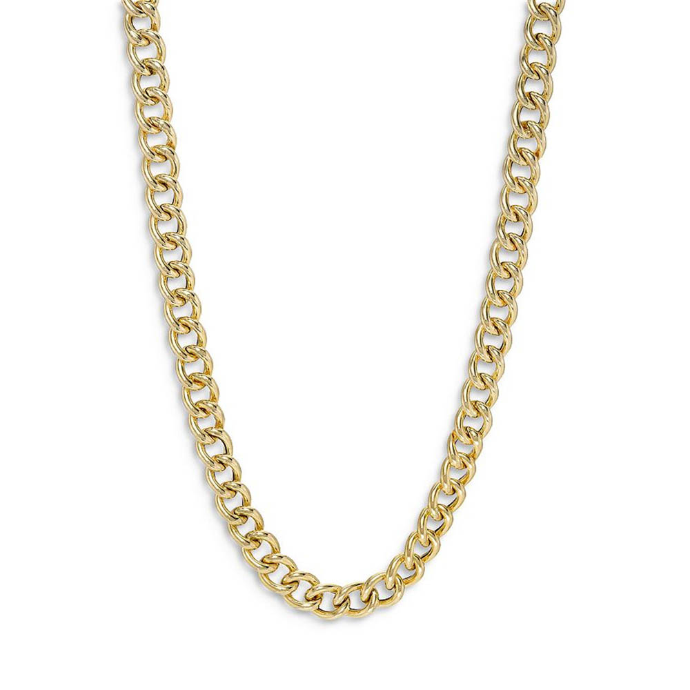 Ожерелье-цепочка с крупными звеньями из желтого золота 14 карат Vermeil Производитель ювелирных изделий по индивидуальному заказу