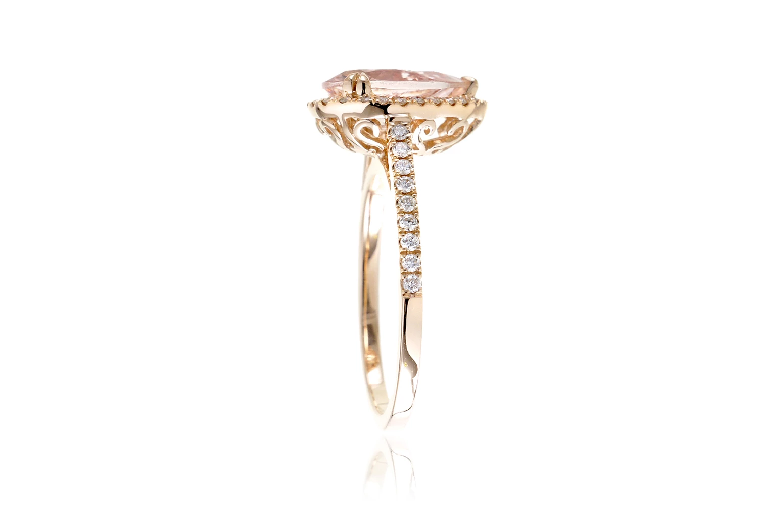 anello personalizzato in oro rosa 14 carati all'ingrosso