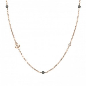 Collar Vermeil de oro rosa de 14k con símbolo náutico en plata de ley para mayorista de distribuidores de joyería OEM de Japón