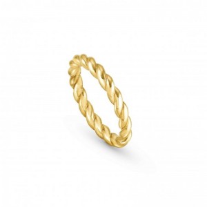 14-Karat-Gelbgold plattierter Seil-Twist-Ring mit einem Design von einem Großhändler für kundenspezifischen Sterlingsilber-Schmuck