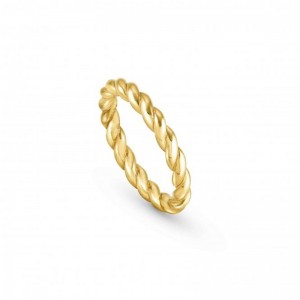 14k Yellow Gold Plated Rope Twist Ring creating design by Sterling silver custom jewelry wholesaler