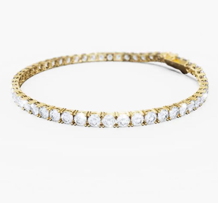 Bracciale tennis personalizzato all'ingrosso di gioielli placcati in oro 14k