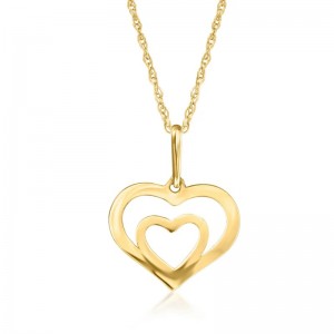 Custom Sterling Silver Jewelry Double-Heart Pendant Necklace Supplier