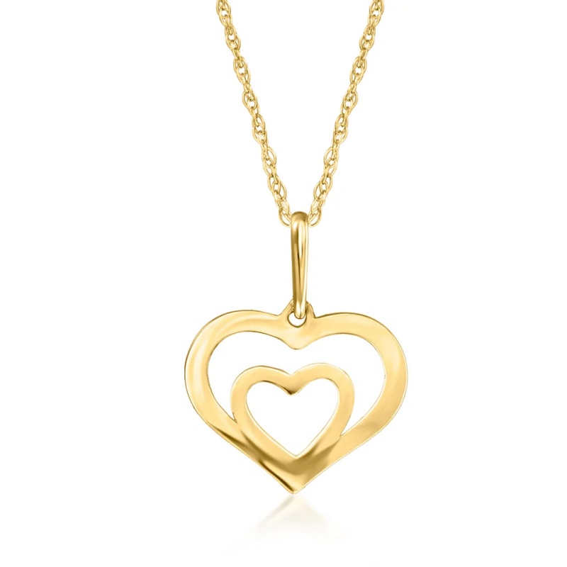 Custom Sterling Silver Jewelry Double-Heart Pendant Necklace Supplier