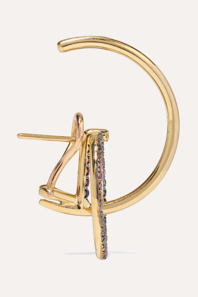 18-karat gold, custom wholesale sapphire and diamond earrings