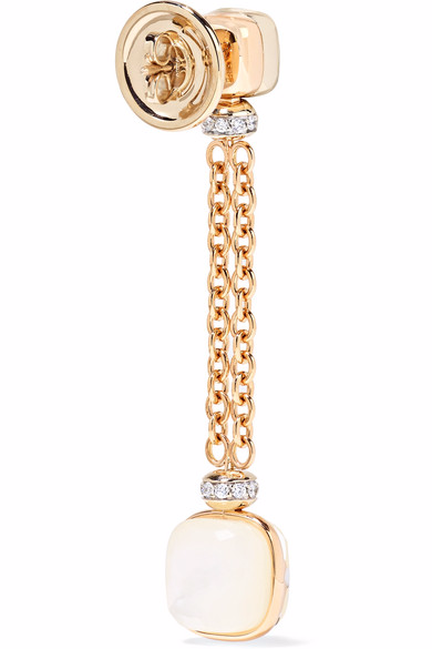 18-karat rose and white gold multi-stone earrings custom wholesale