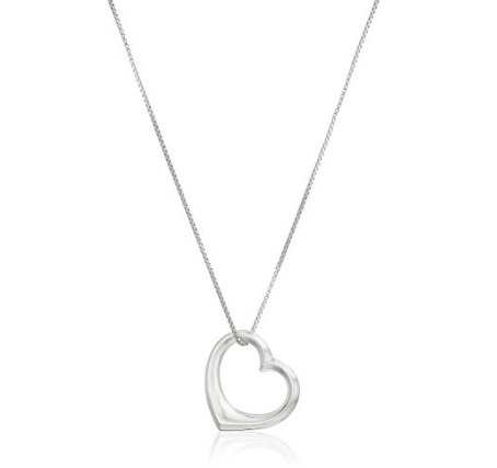 Brugerdefinerede engros sterling sølv åbent medium hjerte vedhæng halskæde