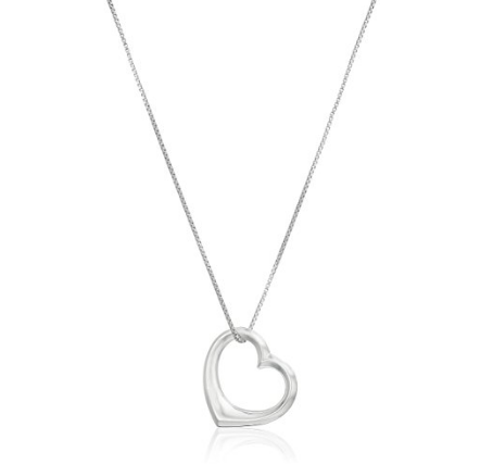 Pasgemaakte groothandel Sterling Silwer Oop Medium Heart Hanger Halssnoer