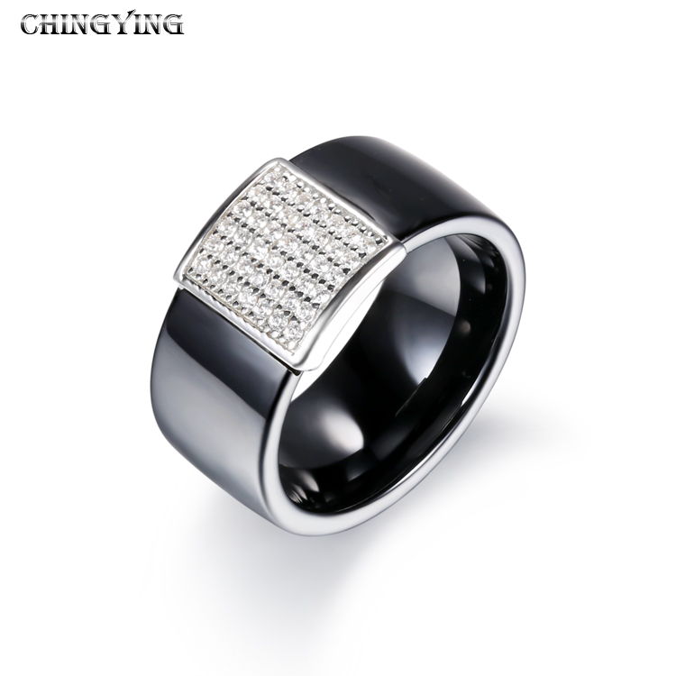 Custom wholesale Jewelry | Square Micro Wide-faced Ceramic Ring | Charms Ring Design
