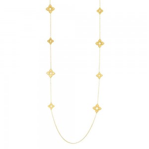 Fornitore di gioielli personalizzati con collana in oro giallo 18 carati Vermeil Venetian Princess CZ Flower Station